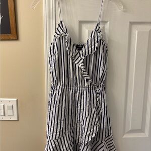 Express Navy and White Striped Dress